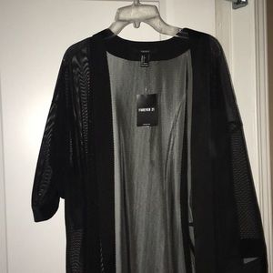 BRAND NEW W/ TAGS - Black long mesh cardigan